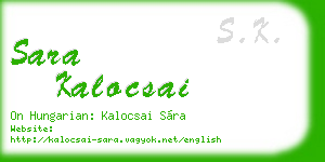sara kalocsai business card